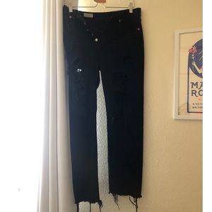 501® High Waist Ripped Crop Straight Leg Jeans